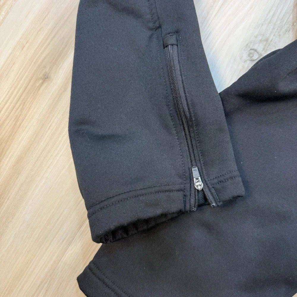 Adidas Aeroready Mens Size L Tapered Zipper Ankle Black Fleece Training Pants